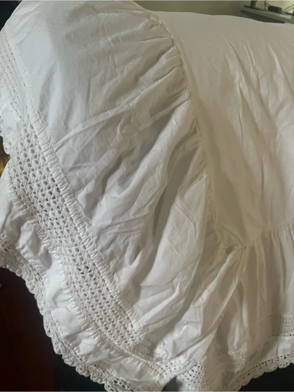 Pine Cone Hill Linen Embroidered Bed skirt
